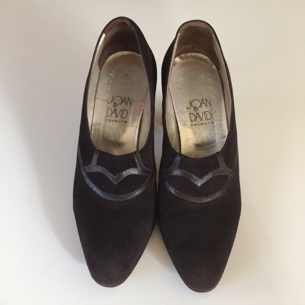 Joan & David Couture espresso suede heels.